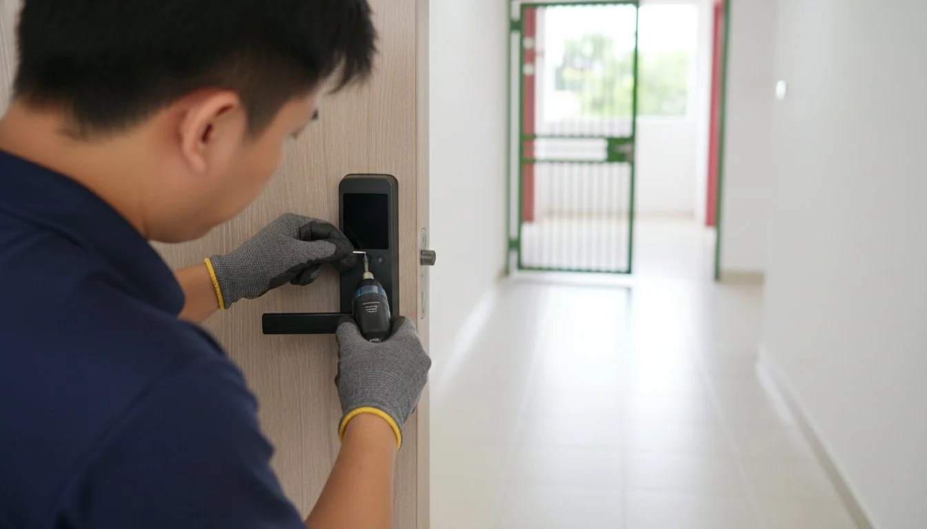 Digital door lock installation Singapore HDB - HDB in Singapore