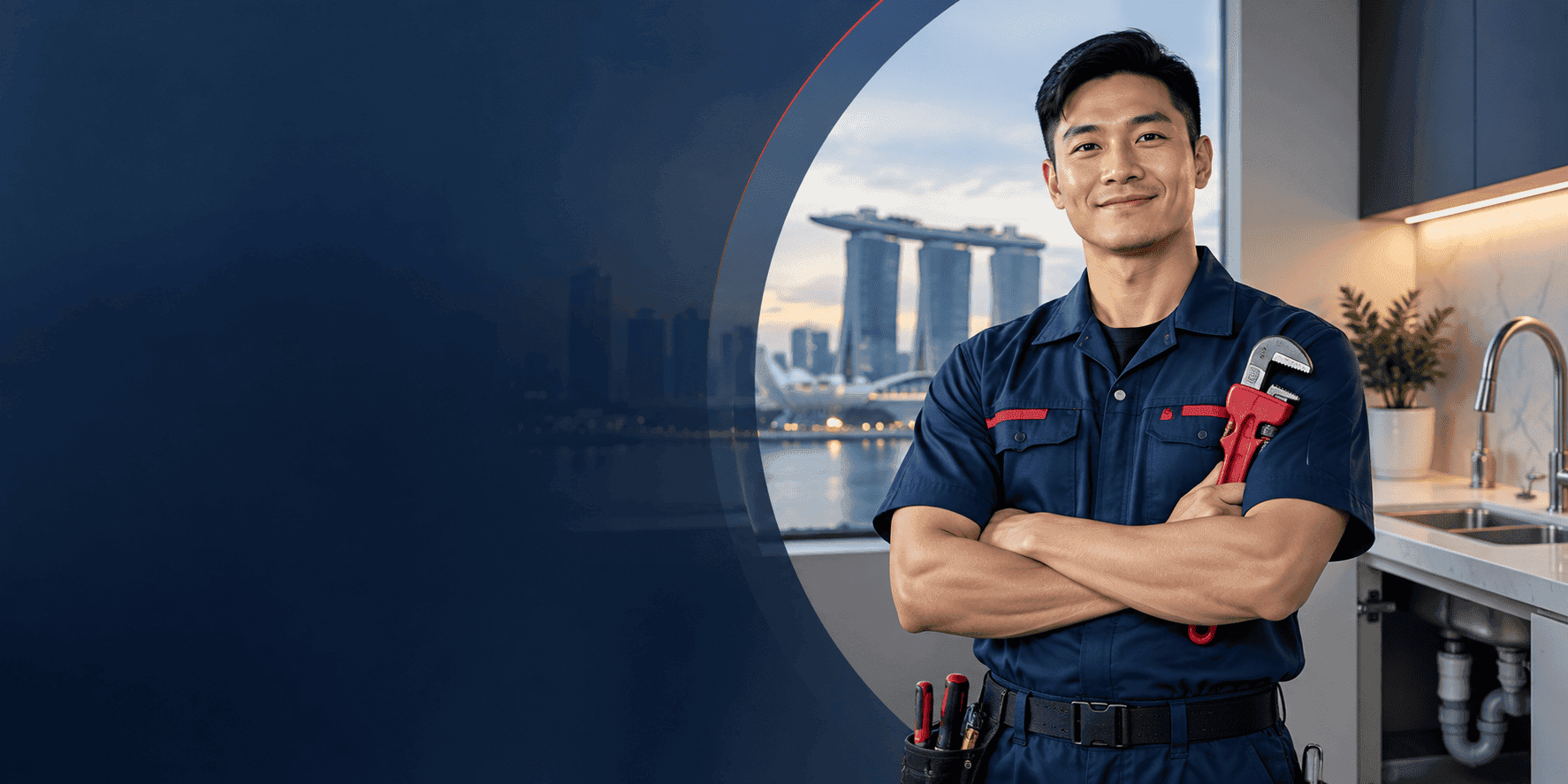 Local SG plumber in Singapore ready for emergency pipe and kitchen repairs